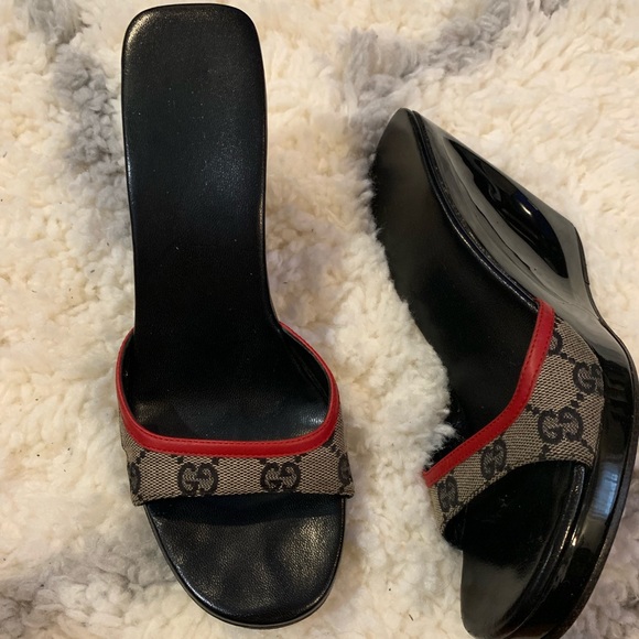 gucci red platform shoes